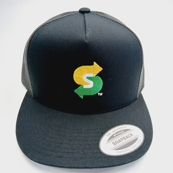Black Snapback Hat with Subway Logo - Picture 1 of 4